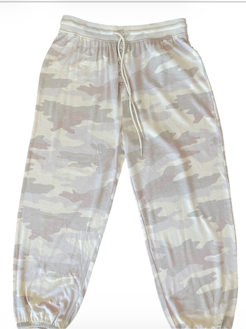 Neutral Camo Jogger Pants - White/Beige